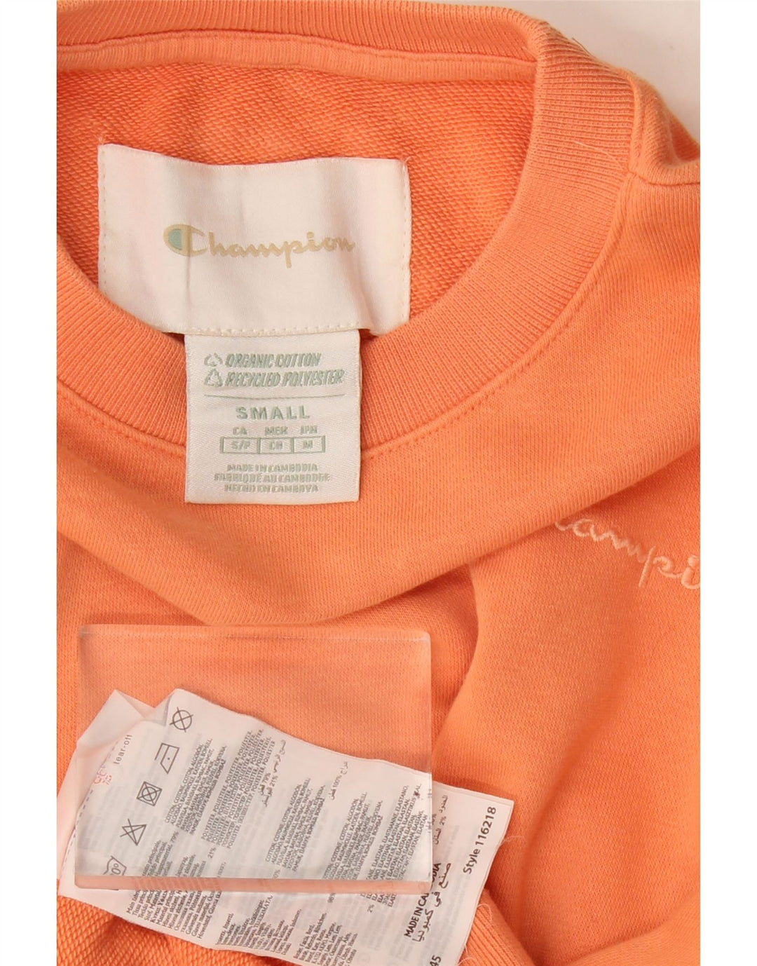 Felpa oversize da donna Champion UK 10 Small Orange Cotton