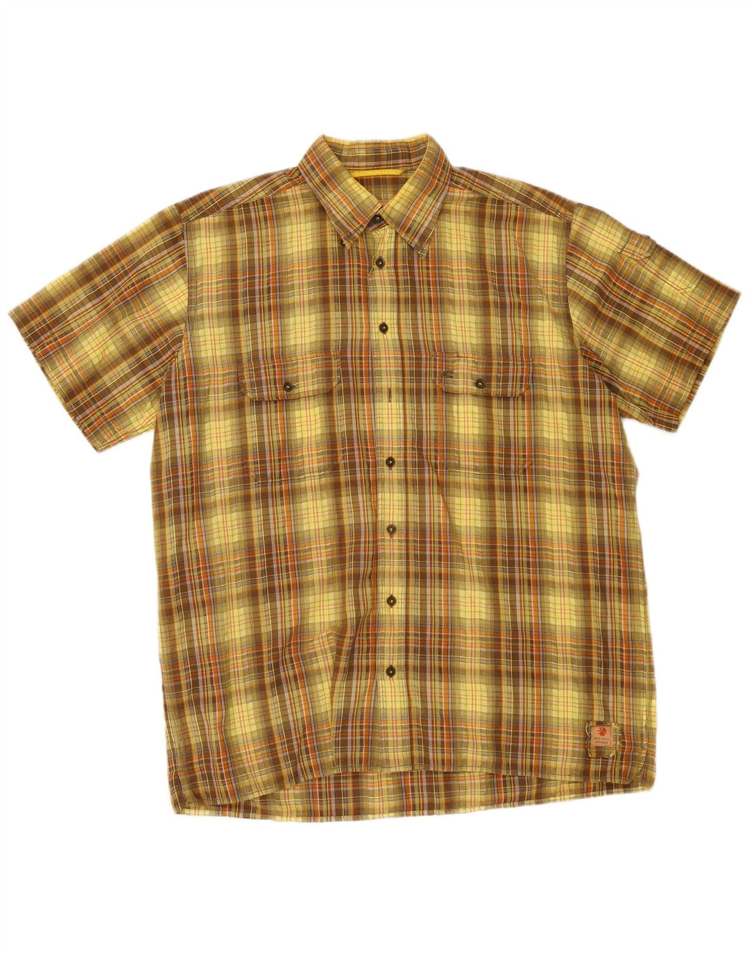 Camicia a maniche corte da uomo Camel Active a quadri gialli grandi