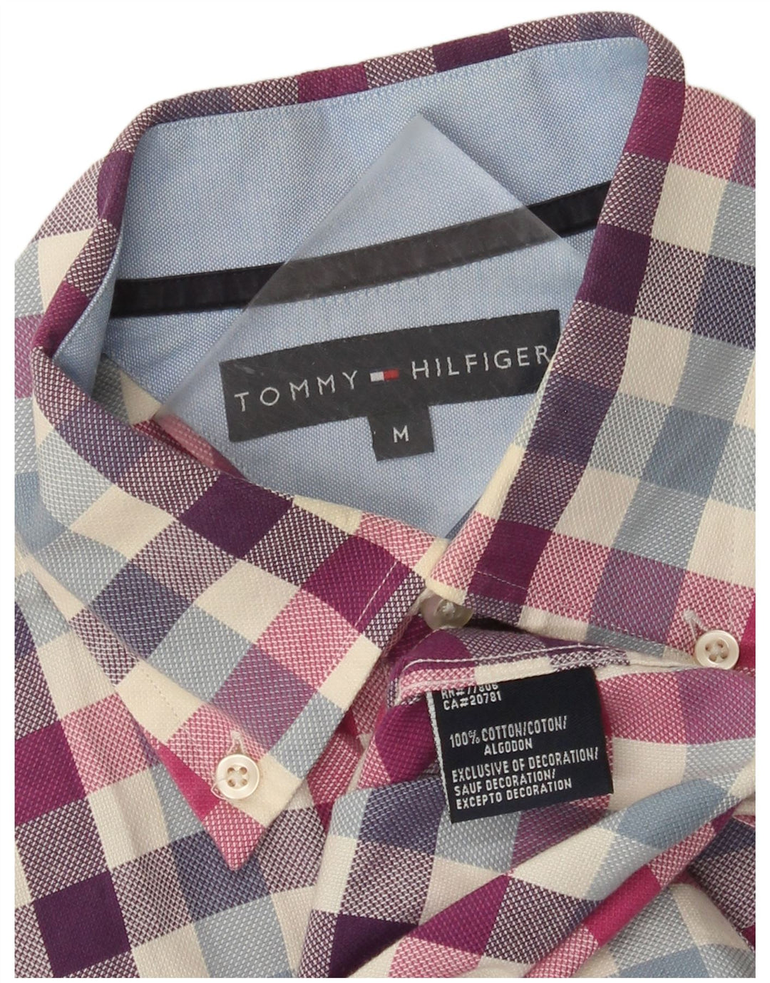 Camicia da uomo Tommy Hilfiger in cotone a quadri multicolore medio