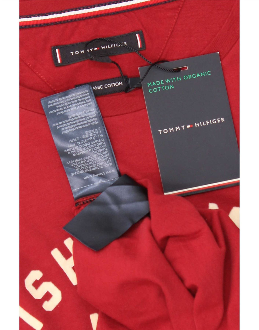 Tommy Hilfiger Uomo Graphic Top Manica Lunga XL Rosso Cotone