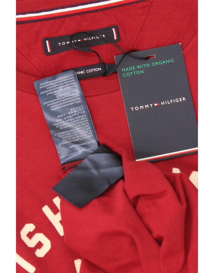 Tommy Hilfiger Uomo Graphic Top Manica Lunga XL Rosso Cotone