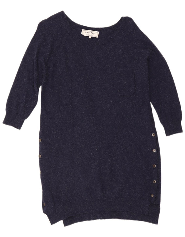 Abito maglione da donna con maniche a 3/4 Fat Face UK 10 Piccolo blu navy screziato