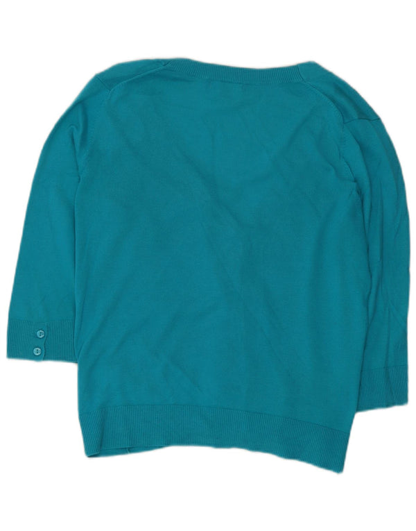 Maglione cardigan con maniche a 3/4 da donna Gap UK 14 Cotone medio turchese