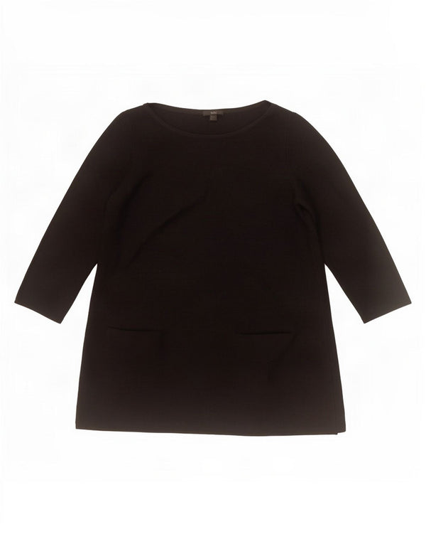 Top tunica manica 3/4 da donna Cos UK 10 piccolo cotone blu navy