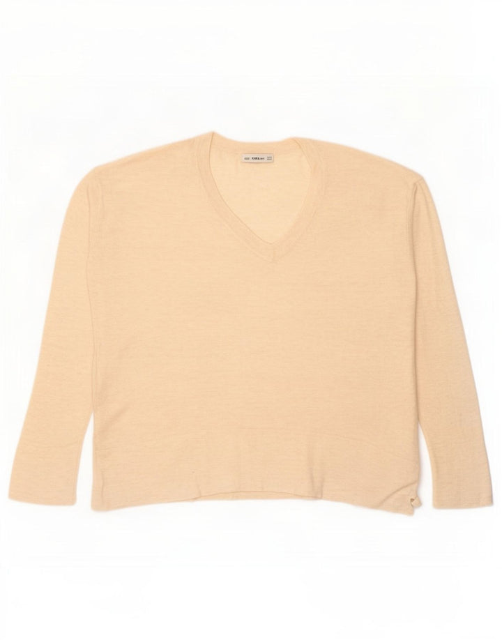 Top oversize da donna Zara a maniche lunghe UK 14 Beige medio screziato