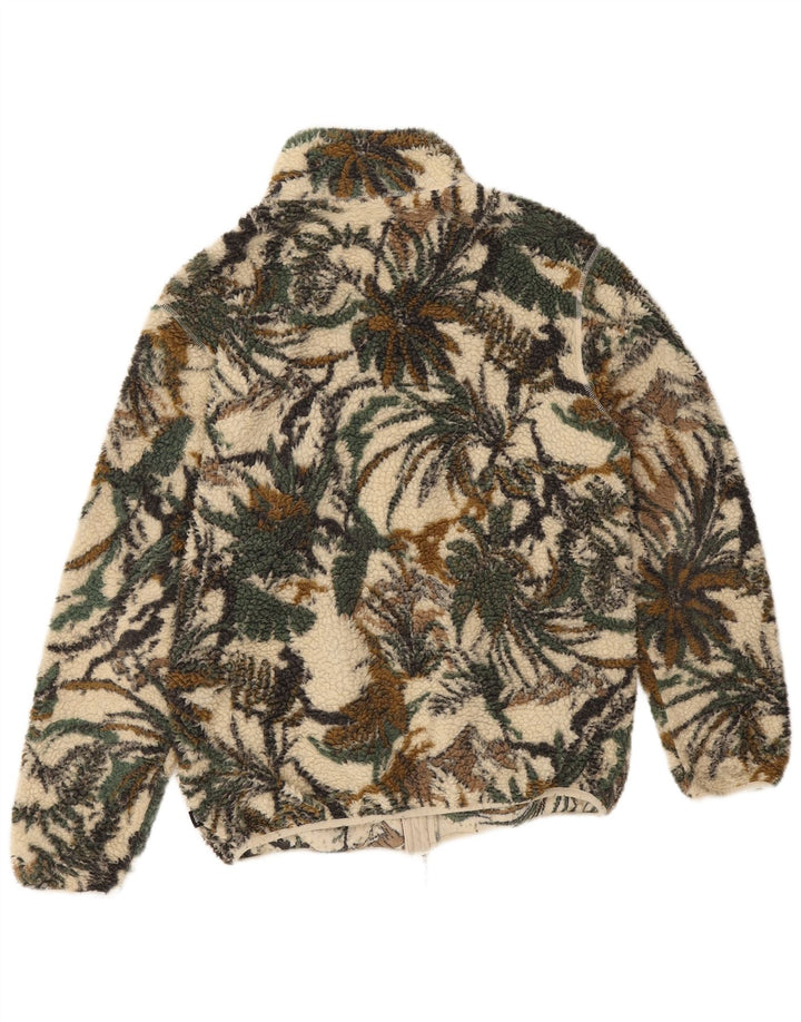 Giacca in pile da uomo Vans UK 38 Poliestere floreale verde medio