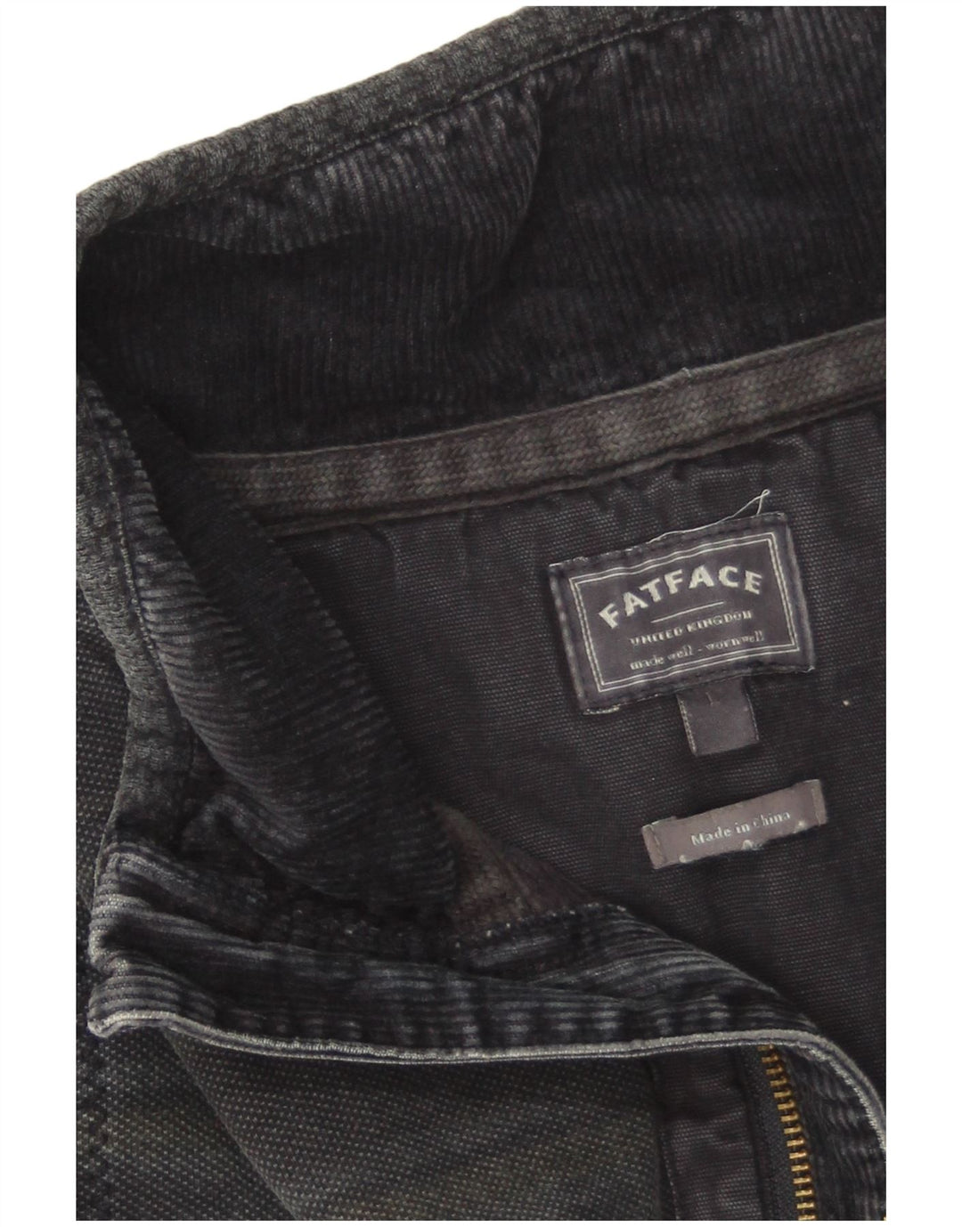 Felpa da uomo con collo con zip Fat Face, maglione grande, cotone a righe nere