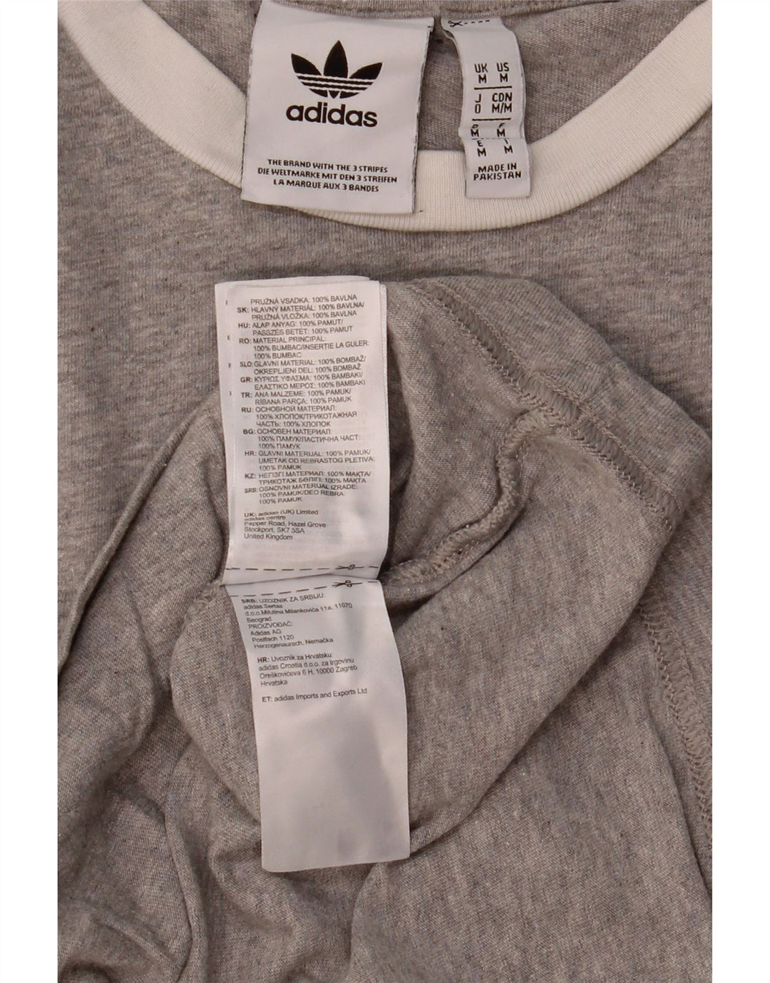 T-shirt da uomo Adidas Top in cotone grigio medio