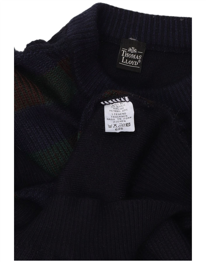 THOMAS LLOYD Maglione maglione girocollo da donna UK 16 Large Blu Navy