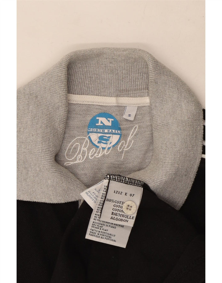 Polo da rugby grafica da uomo North Sails piccola in cotone nero