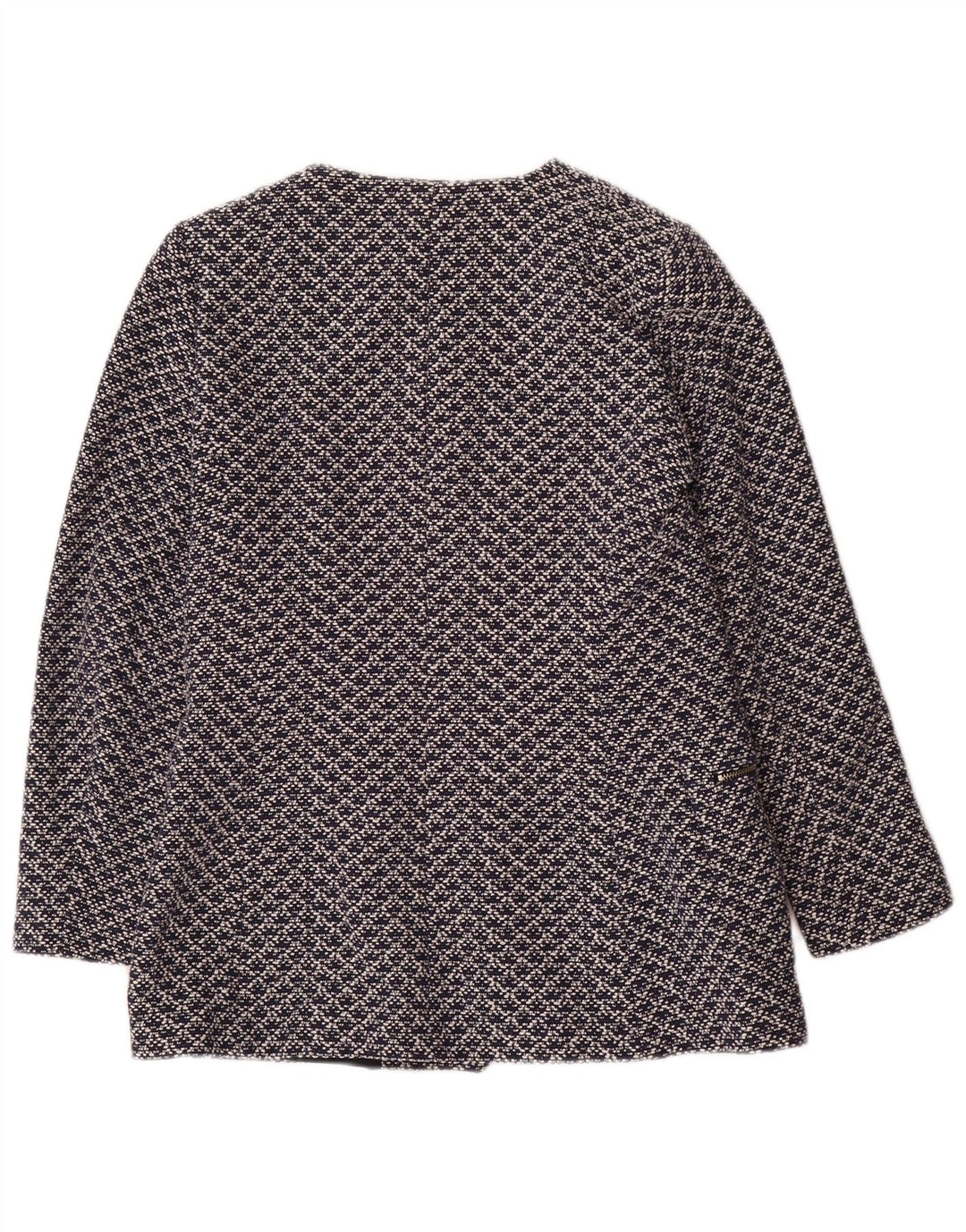 Giacca blazer da donna con motivo astratto Zara UK 14 grande in cotone blu navy