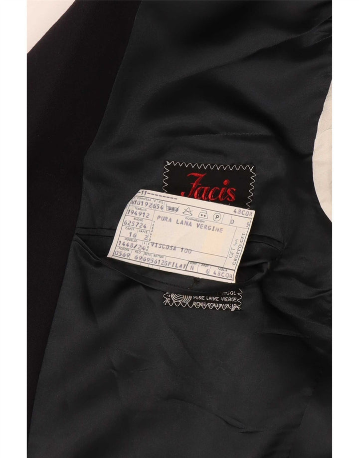 Giacca Blazer Doppiopetto Uomo Facis IT 48 Medio Blu Navy Lana Vergine