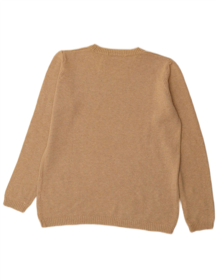 Maglione maglione oversize con scollo a barca da donna Marks & Spencer UK 10 piccolo Beige