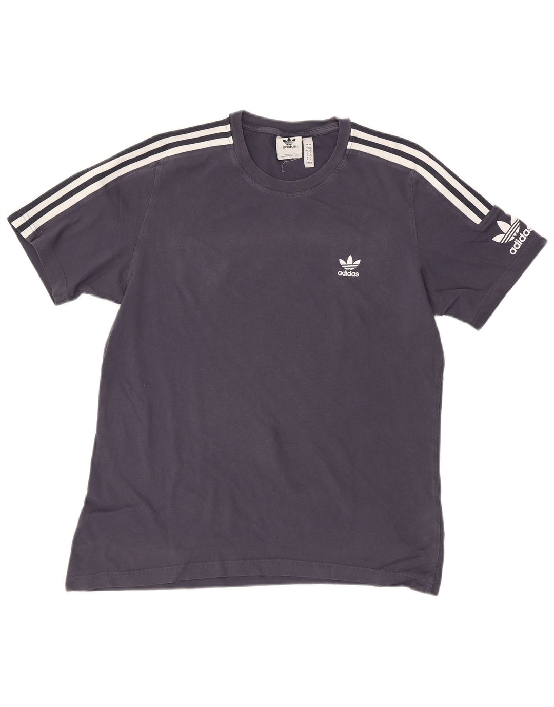 ADIDAS Mens T-Shirt Top Large Navy Blue Cotton