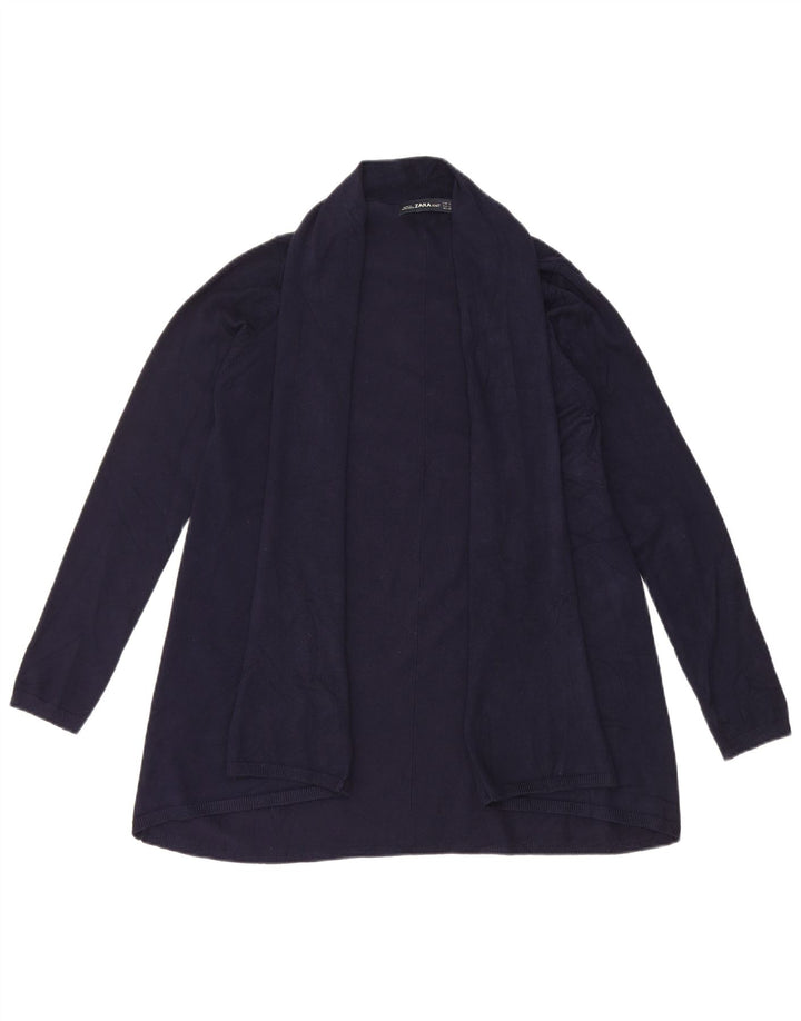 Maglione cardigan aperto da donna Zara UK 14 grande blu navy