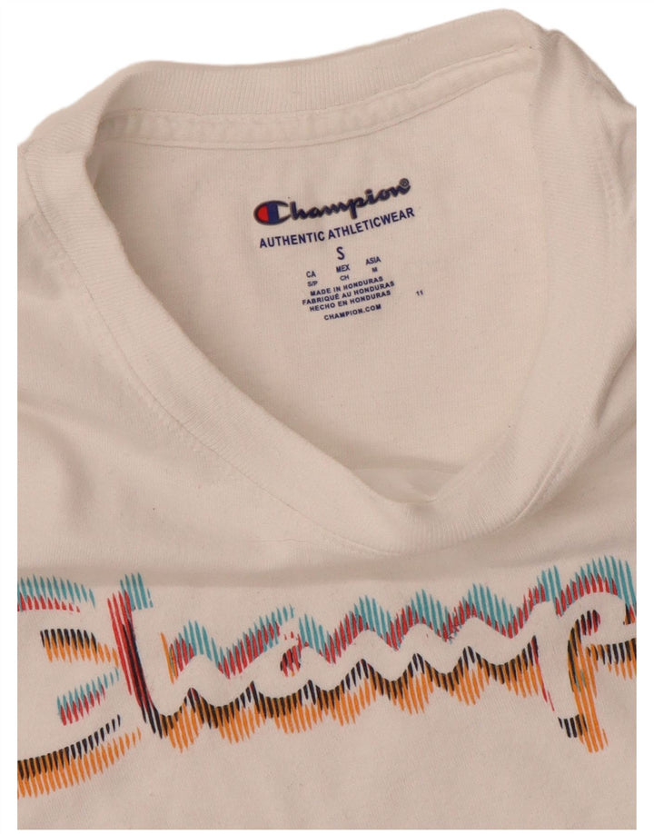 T-shirt grafica da donna Champion Top UK 10 piccola bianca
