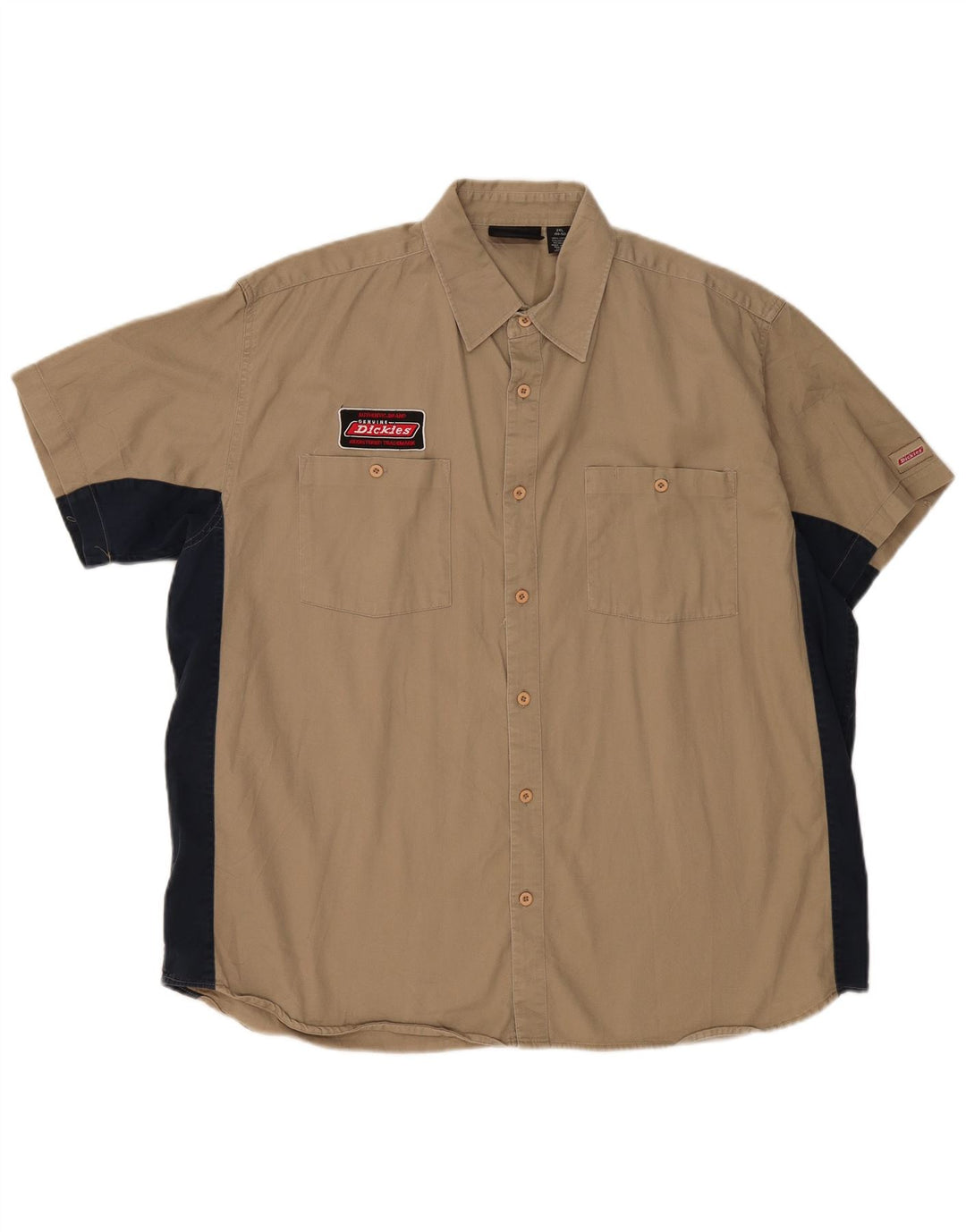 DICKIES Camicia a maniche corte da uomo 2XL Cotone color block beige