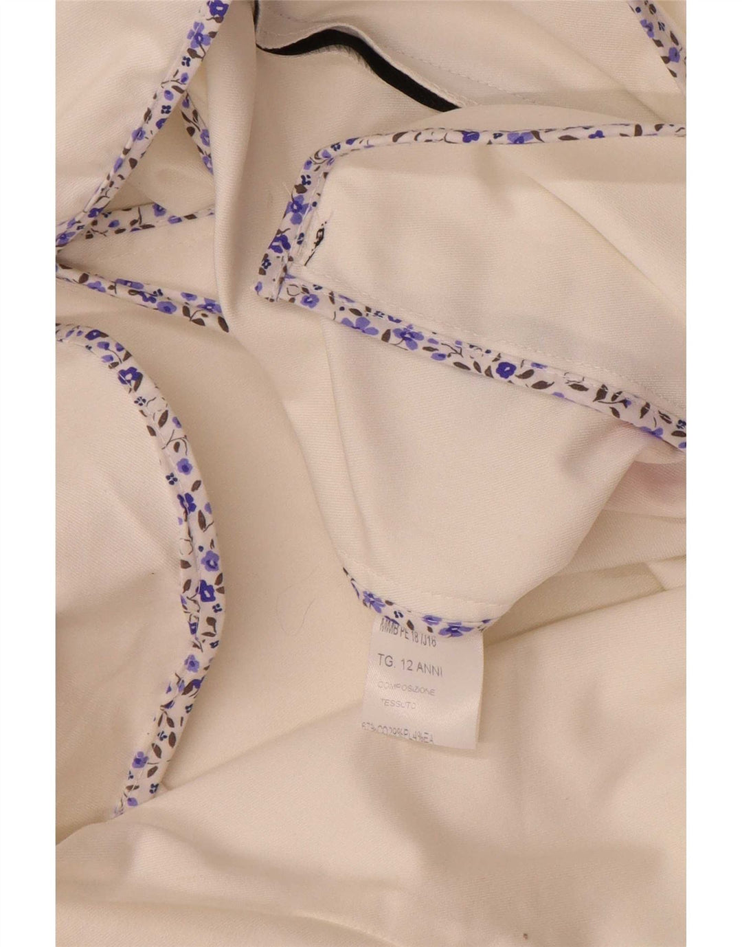 Giubbotto bomber corto vintage per bambina 11-12 anni in cotone bianco