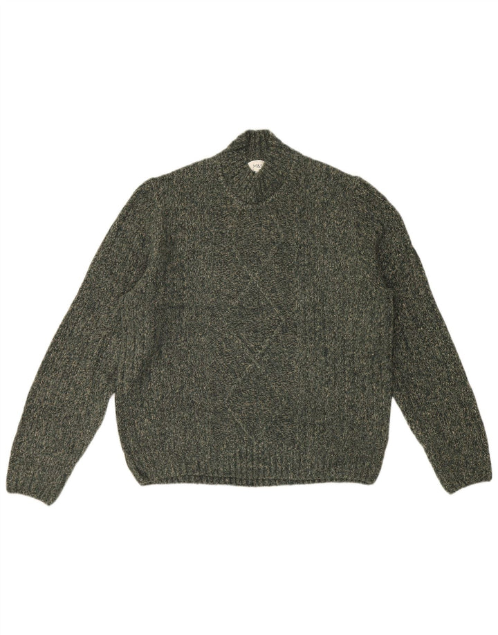Marks & Spencer Maglione da uomo con collo alto e maglione grande in acrilico kaki
