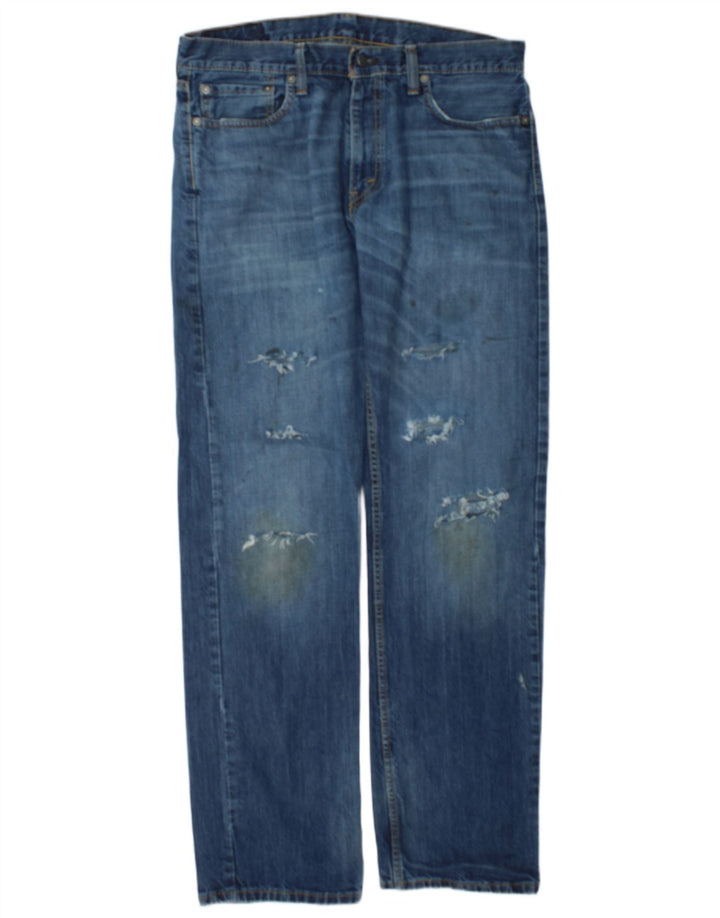Jeans Levi's Uomo 511 Slim Distressed W34 L34 Cotone Blu