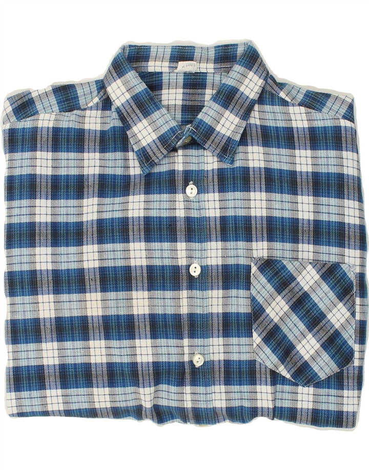 VINTAGE Mens Shirt Large Blue Check Cotton | Vintage Vintage | Thrift | Second-Hand Vintage | Used Clothing | Messina Hembry 