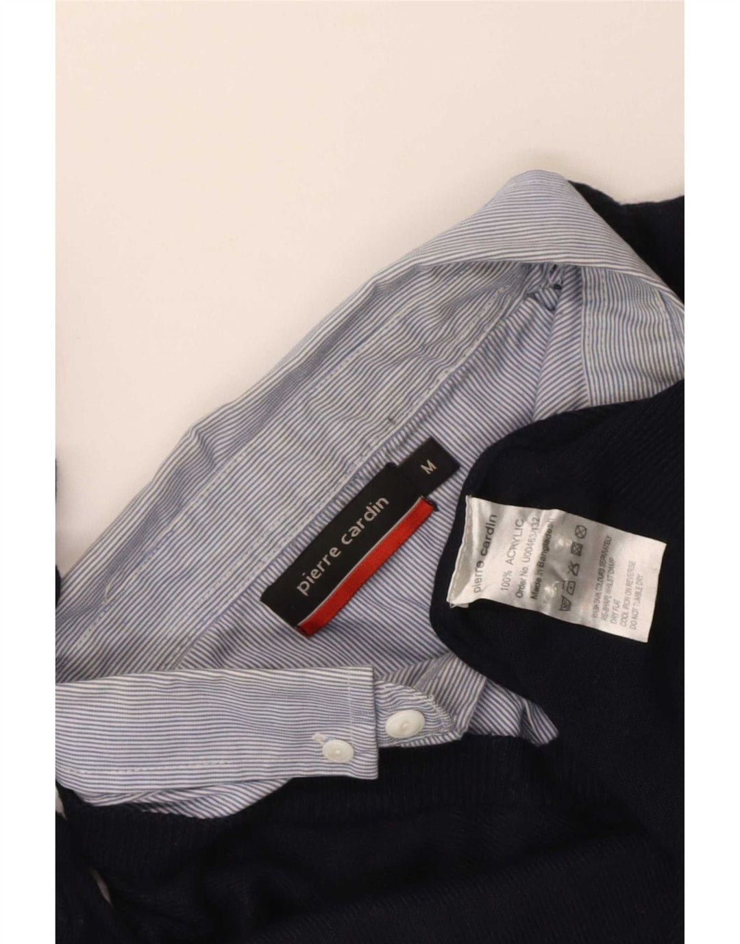 Maglione da uomo con scollo a V Pierre Cardin medio acrilico blu navy