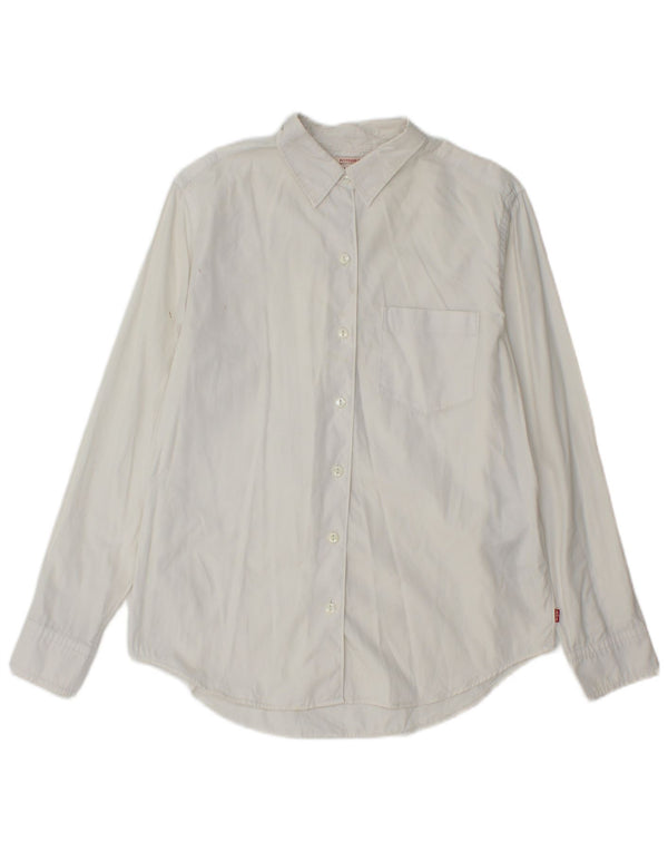 Camicia Levi's da donna con vestibilità Boyfriend UK 10 piccola in cotone bianco