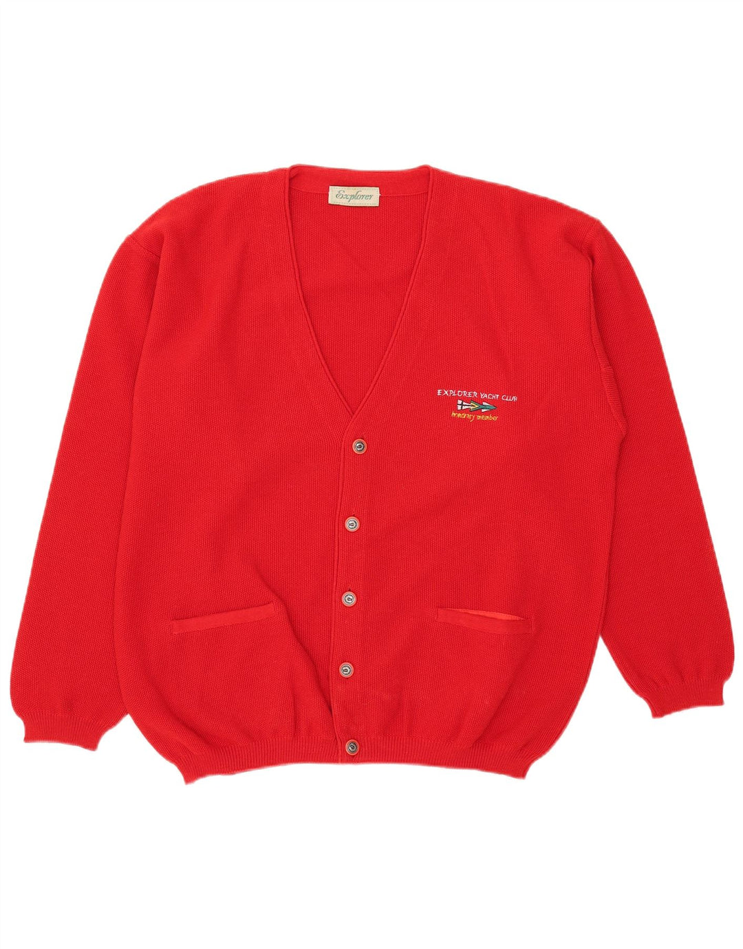 Maglione cardigan da uomo Explorer IT 54 XL rosso acrilico
