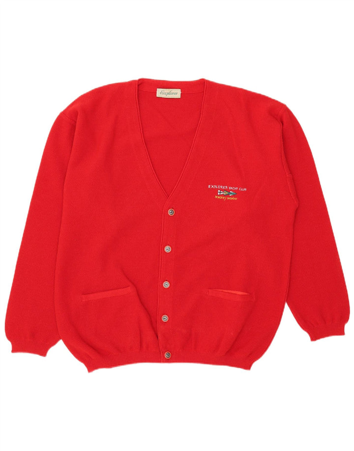 Maglione cardigan da uomo Explorer IT 54 XL rosso acrilico