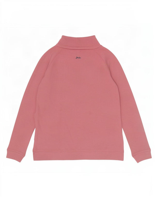 Felpa da donna Joules con collo alto, maglione, UK 14, grande, cotone rosa
