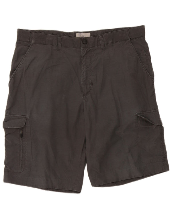 Pantaloncini cargo da uomo Marks & Spencer W34 grandi in cotone grigio