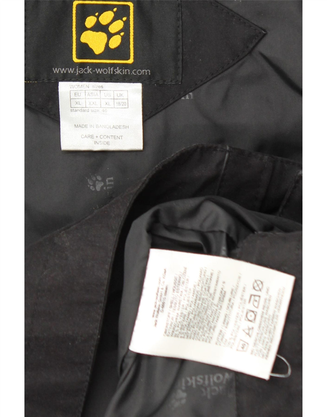 Giacca a vento da donna Jack Wolfskin UK 18/20 XL poliestere nero