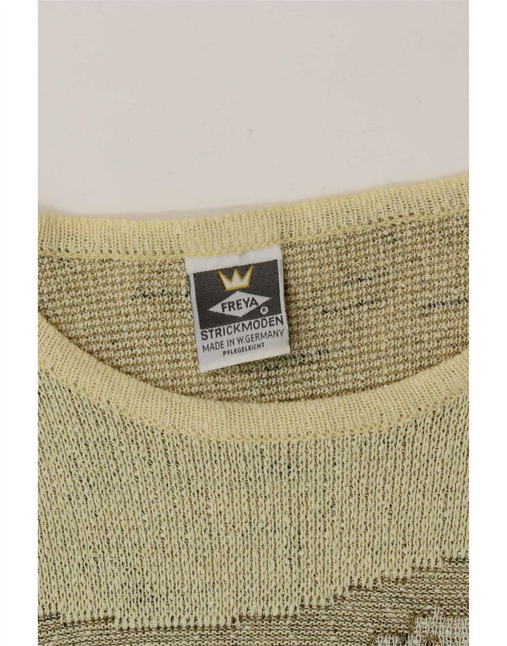 Maglione da donna con scollo a barca con grafica Freya UK 14 Giallo medio