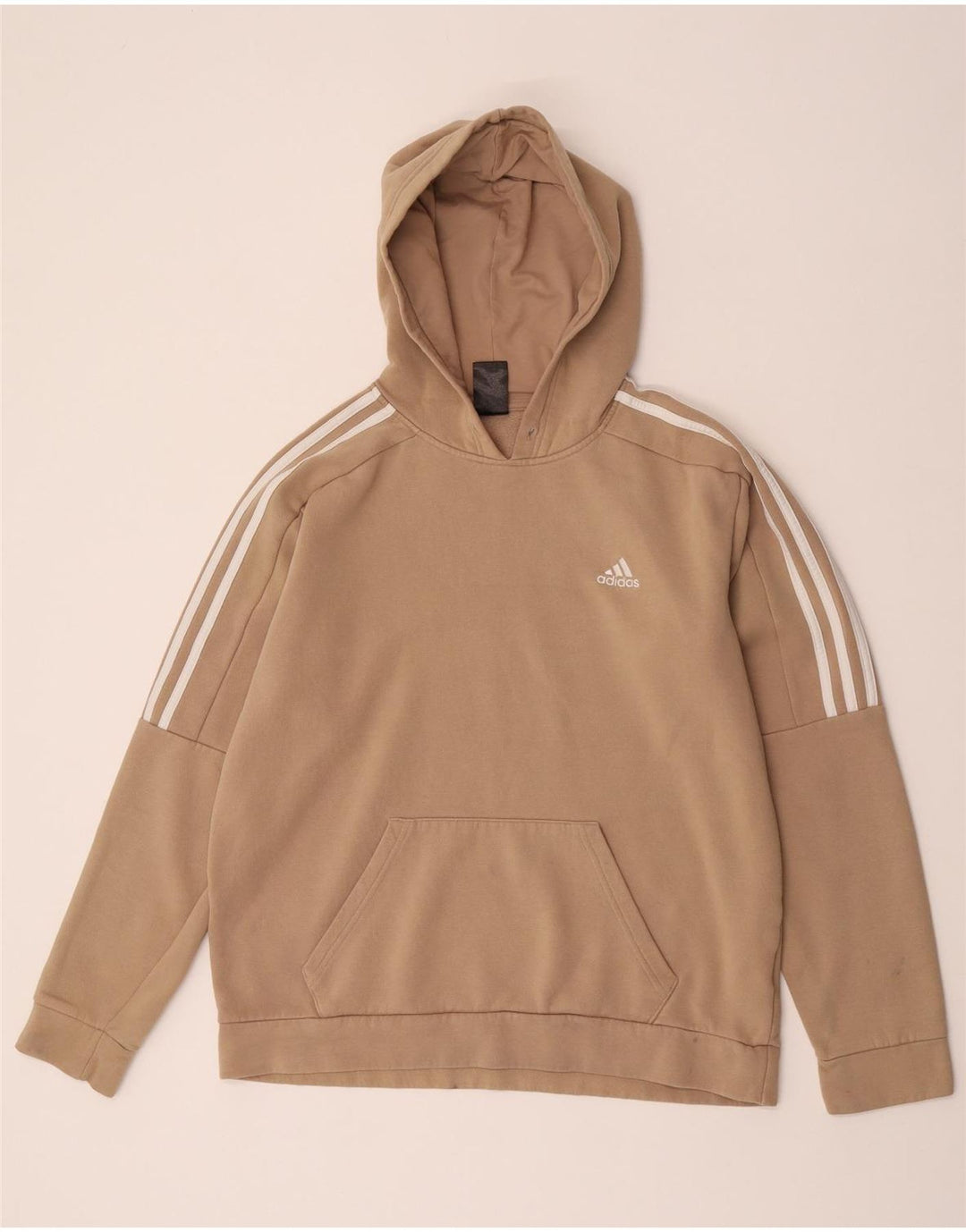 Felpa con cappuccio da uomo Adidas in cotone beige medio