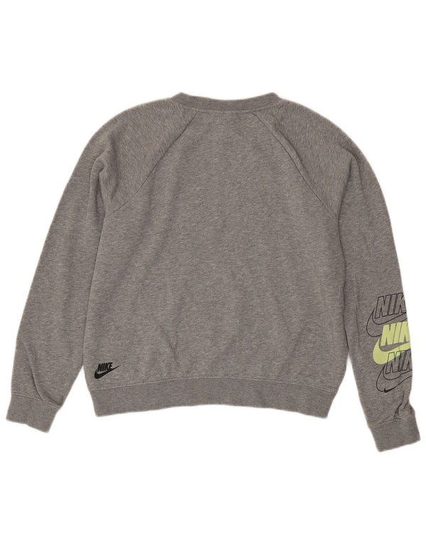 Felpa corta oversize da donna Nike UK 10 piccola grigia chiazzata