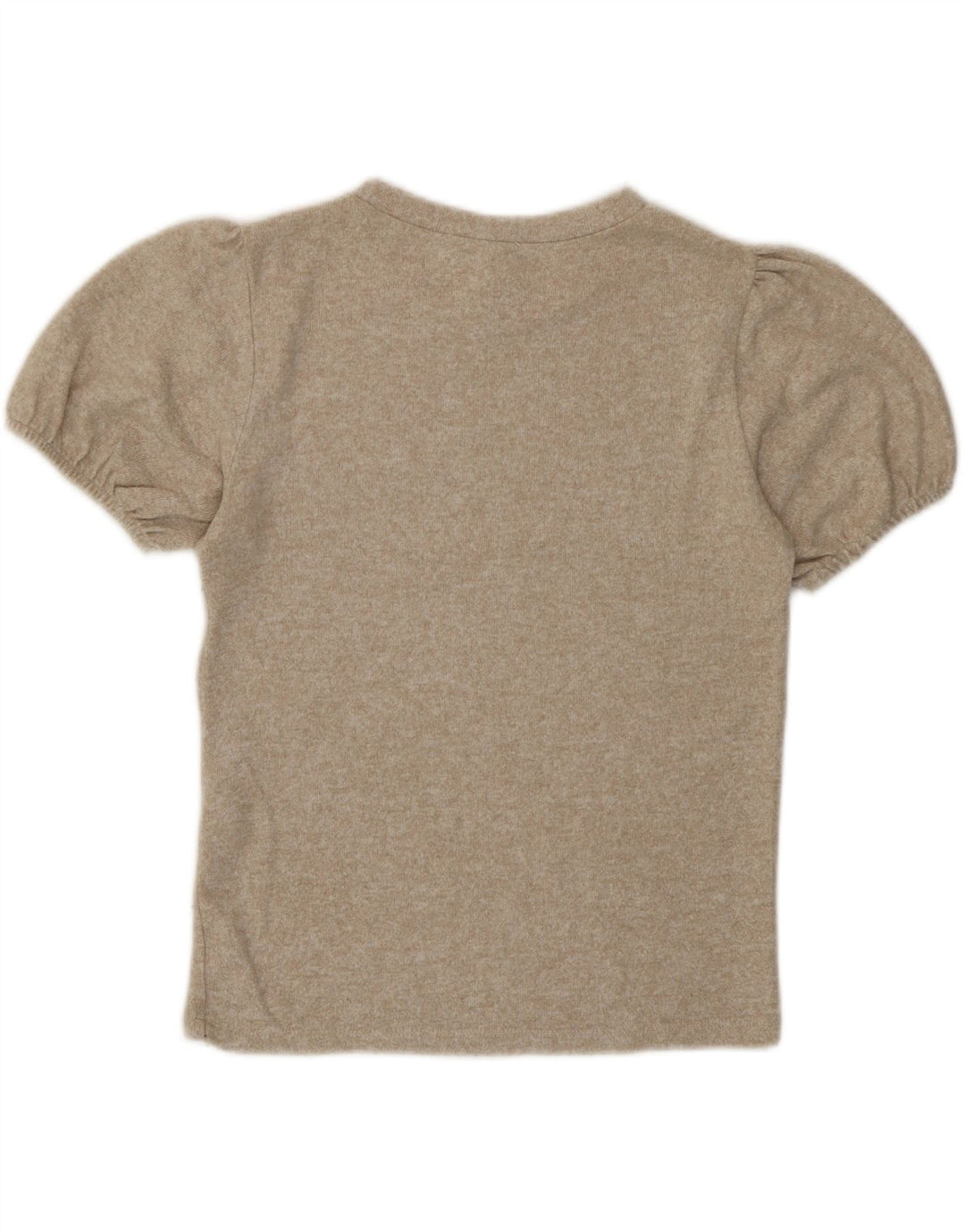 T-shirt Zara da donna Top UK 12 Viscosa mélange beige medio