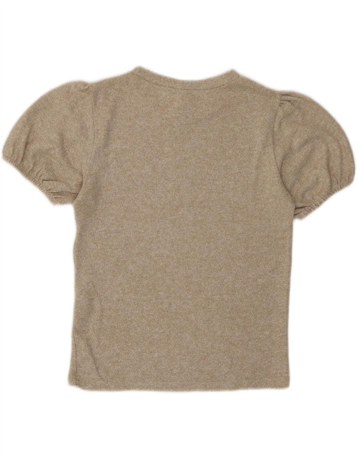 T-shirt Zara da donna Top UK 12 Viscosa mélange beige medio