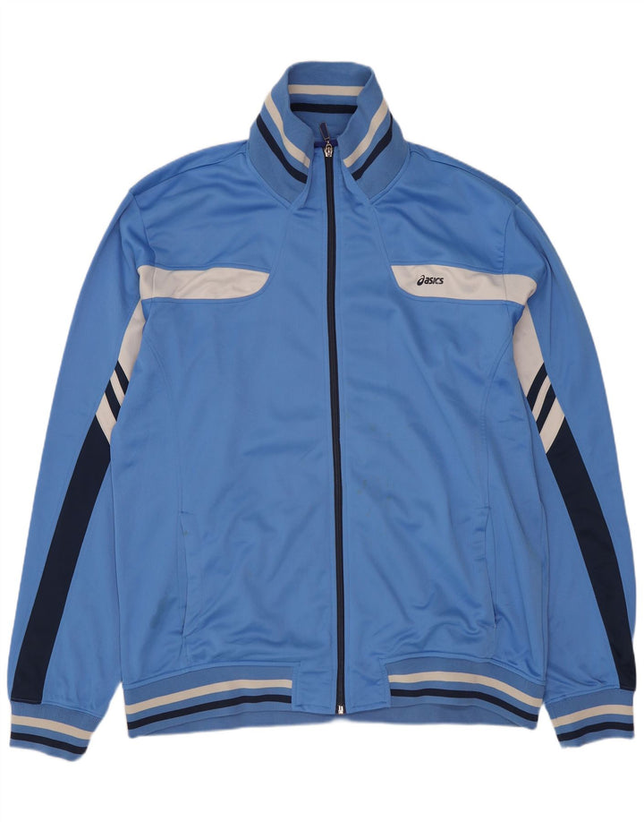 Giacca da ginnastica da uomo Asics, grande, in poliestere color block blu