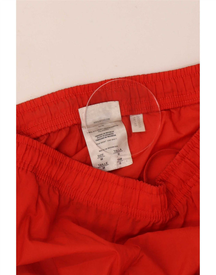 Pantaloni da tuta Adidas da uomo in nylon rosso medio