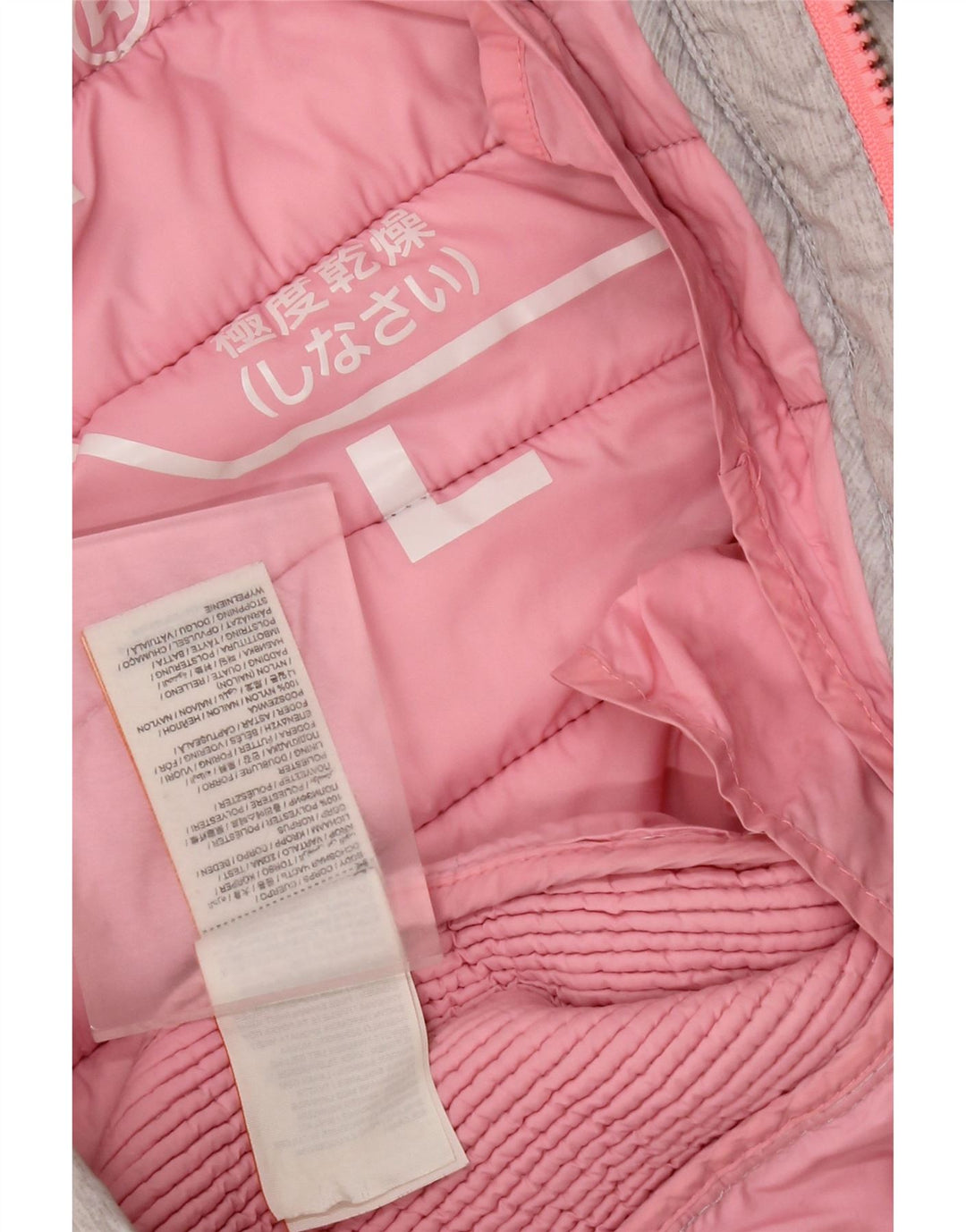 Giacca imbottita con cappuccio da donna Superdry UK 14 grande poliestere grigio