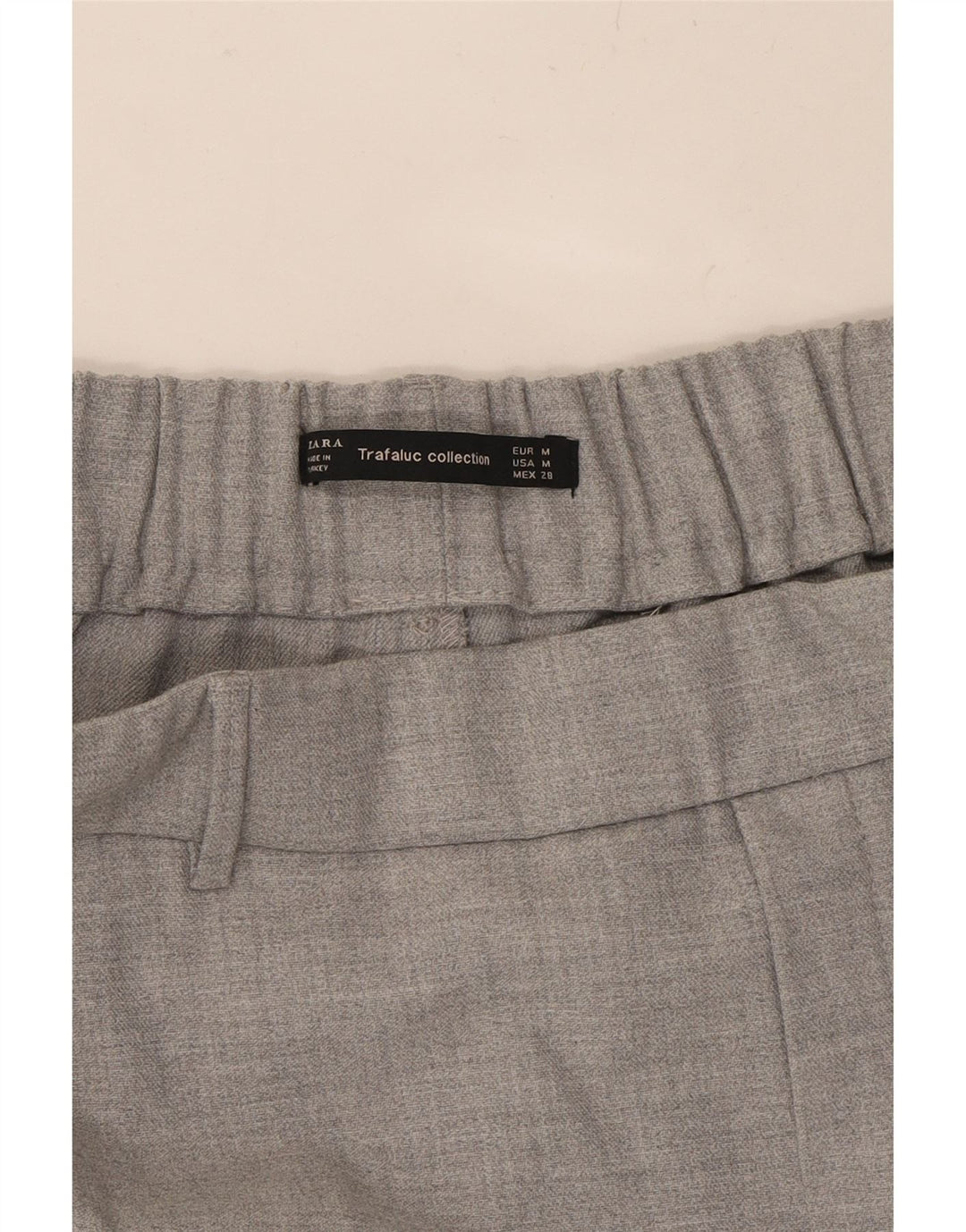 ZARA Womens Tapered Cropped Trousers Medium W28 L24 Grey Colourblock Vintage Zara and Second-Hand Zara from Messina Hembry 