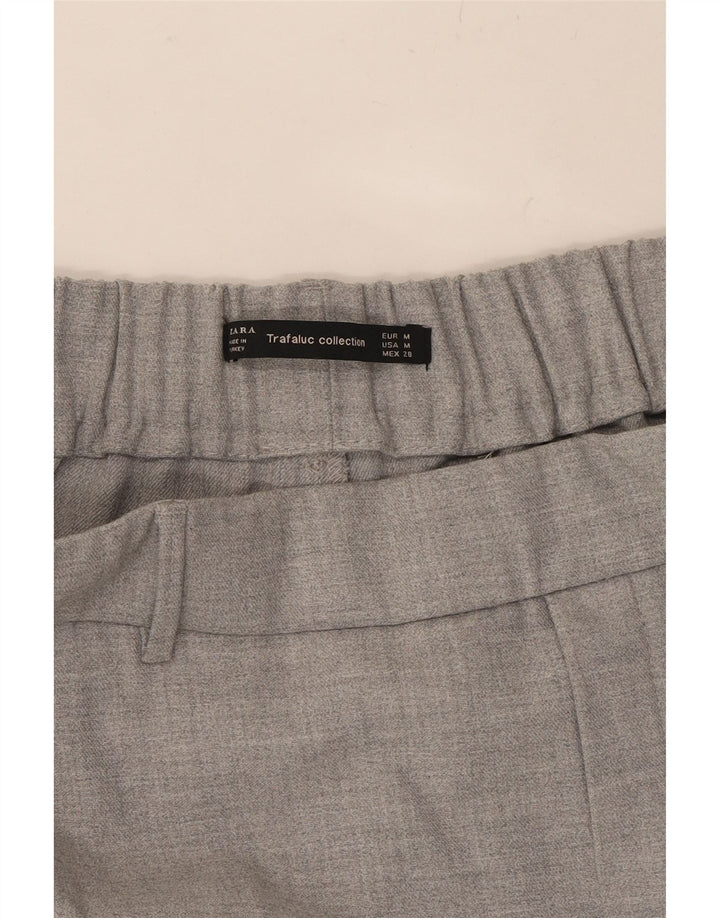 ZARA Womens Tapered Cropped Trousers Medium W28 L24 Grey Colourblock Vintage Zara and Second-Hand Zara from Messina Hembry 