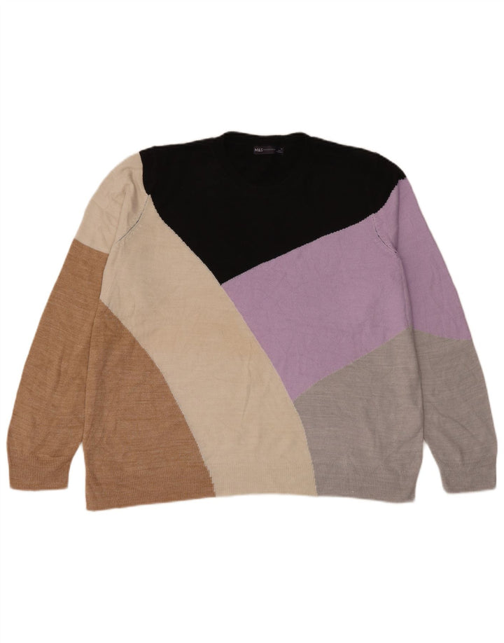 Maglione maglione girocollo da donna Marks & Spencer UK 18 XL multicolore