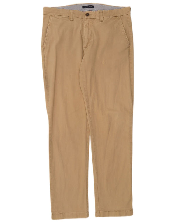 Pantaloni chino dritti da uomo Tommy Hilfiger W32 L32 in cotone beige