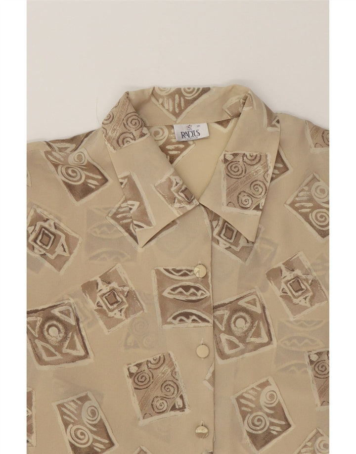 VINTAGE Womens See Through Shirt Blouse UK 20 2XL  Beige Patchwork Vintage Vintage and Second-Hand Vintage from Messina Hembry 