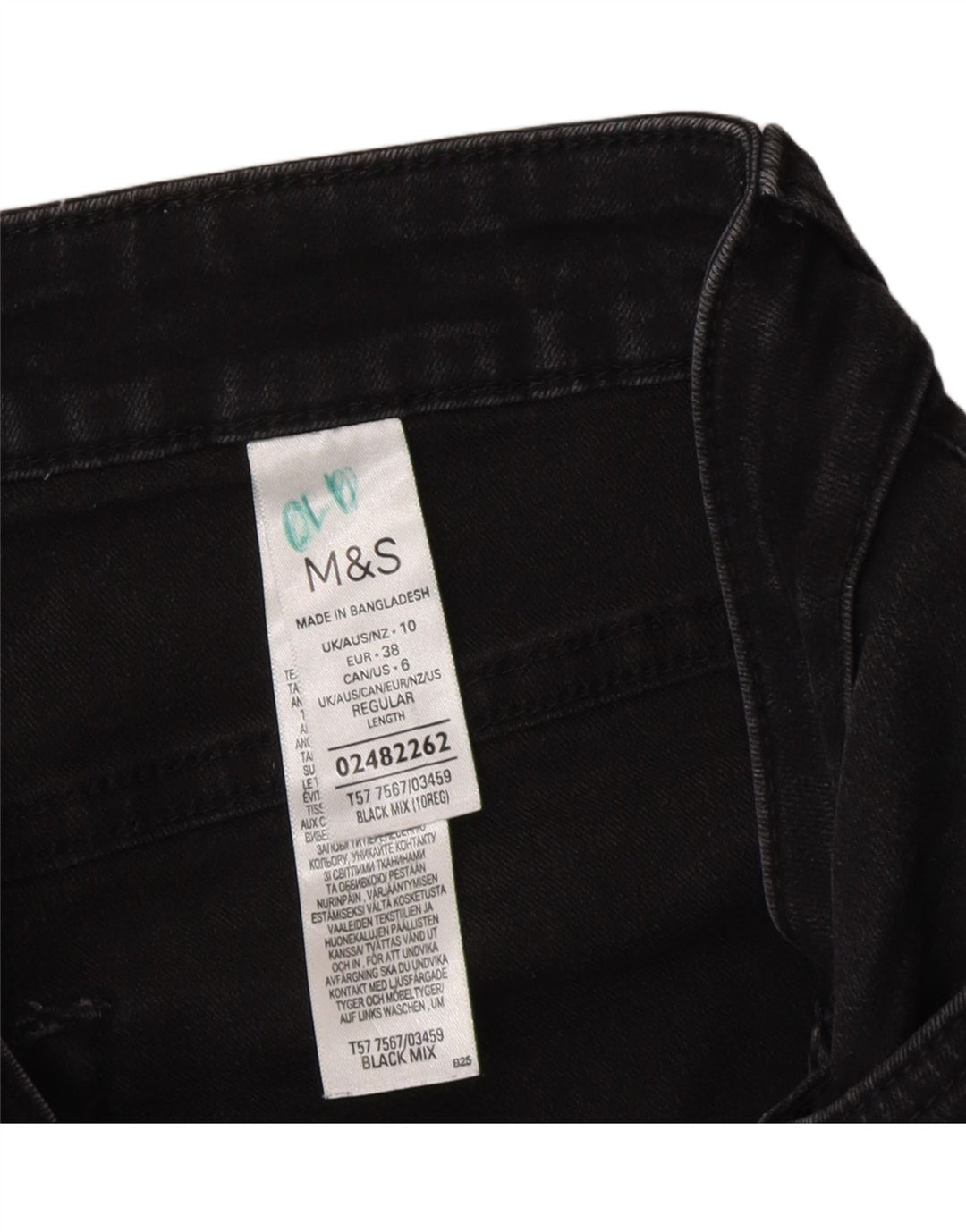 Jeans svasati da donna Marks & Spencer UK 10 piccoli W26 L30 cotone grigio