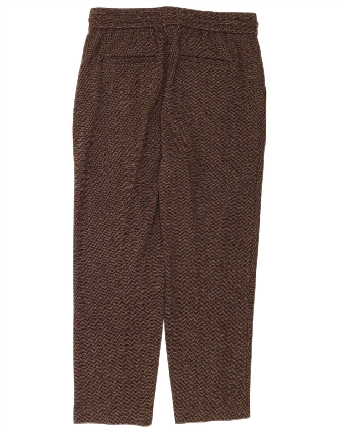 Pantaloni da tuta da donna Reiss UK 12 Cotone a spina di pesce marrone medio