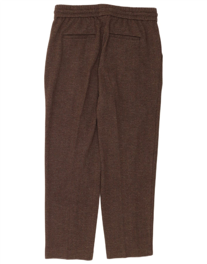 Pantaloni da tuta da donna Reiss UK 12 Cotone a spina di pesce marrone medio