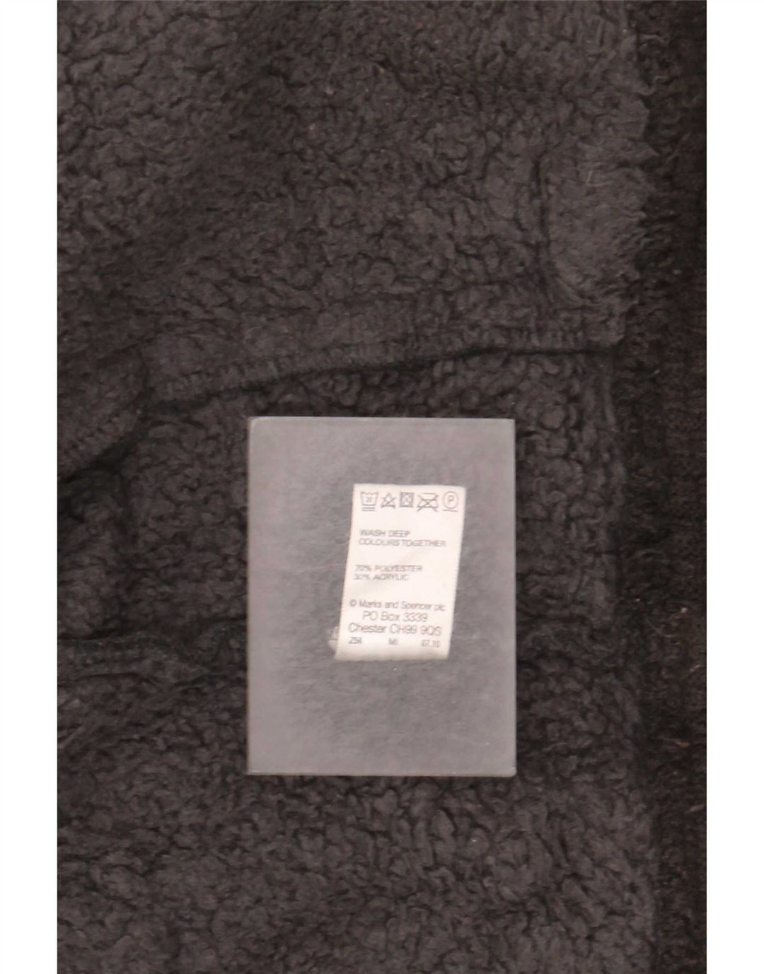 Giacca in pile Sherpa da uomo Marks & Spencer UK 40 grande poliestere nero