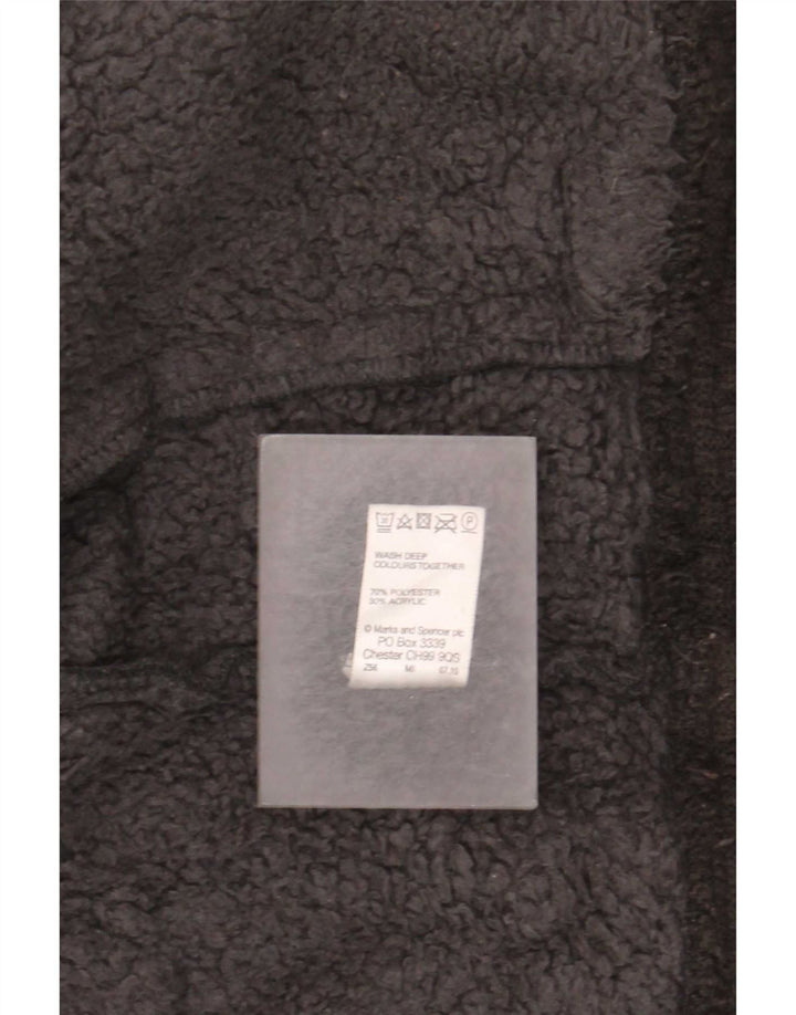 Giacca in pile Sherpa da uomo Marks & Spencer UK 40 grande poliestere nero